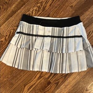 Lulu lemon tennis Striped Black and White Women's Skirt
